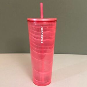 Starbucks Hot Pink Wave Tumbler with Straw